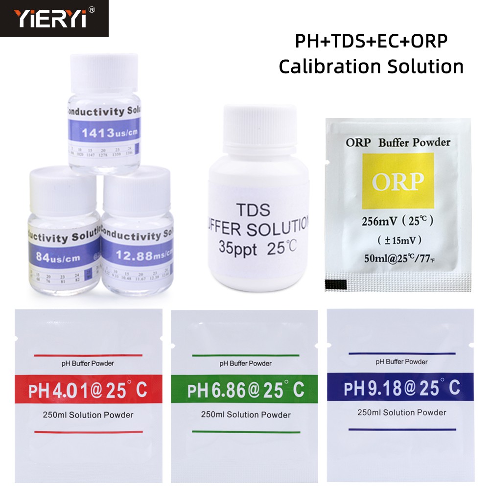 ผงบัฟเฟอร์ YIERYI PH ORP Calibrate Powder TDS EC Calibration Solution