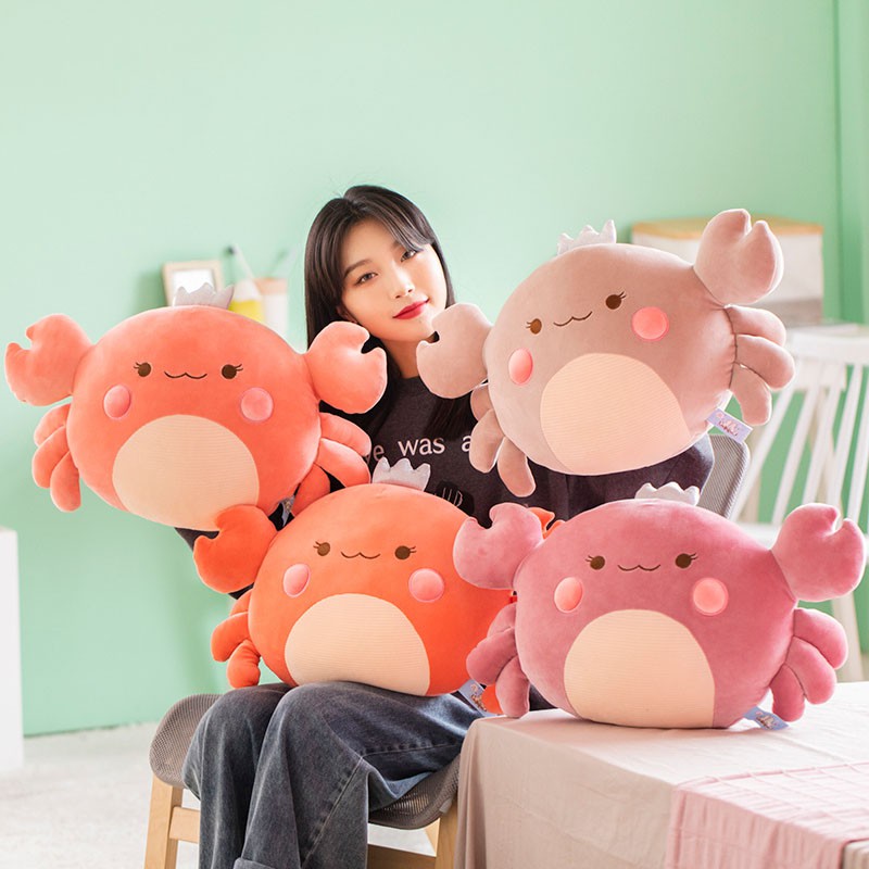 ปูนุ่มของเล่นตุ๊กตา55เซนติเมตรสัตว์ยัดตุ๊กตาน่ารักปูของเล่นตุ๊กตาเด็กอ่านหมอนตกแต่งบ้านสําหรับเด็ก