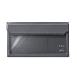 KING JIM Flatty Envelope Dark Grey (KJ5362-DG)/ กระเป๋าขนาดซองจดหมาย รุ่น FLATTY สีเทาเข้ม แบรนด์ KING JIM ประเทศญี่ปุ่น