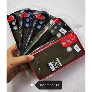 12 Case infinix  hot11 Hot11S เคสกันกระแทก เคสขอบสีหลังด้าน เคสหลังขุ่น ตรงรุ่น เคสอินฟินิต เคสหลังแข็งขอบนิ่ม ส่งจากไทย