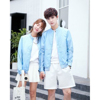 Bomber Jacket เสื้อแจ็คเก็ตไนลอนสีพื้นกันลม (10156MM)