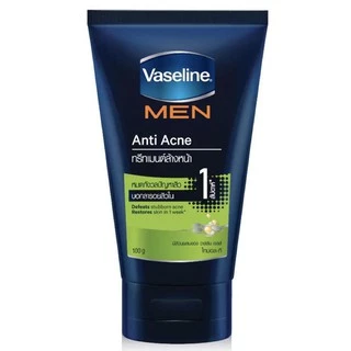 Vaseline Men Facial Face Wash Anti Acne Oil Foam 50ml. (3หลอด) วาสลีน เม็น แอนตี้ แอ็คเน่ วอช เพื่อผิวหน้าผู้ชายไร้สิว