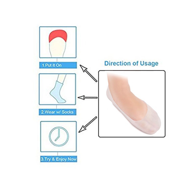 Cracked Treatment Protector Anti Slip Moisturizing Socks Foot Care Protector Prevent Plantar Fasciitis and Metatarsalgia with Holes Silicone Gel Moisturizing Socks
