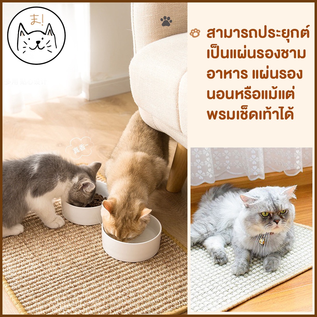 KUMA まพรมลับเล็บแมว S-XXL ที่ลับเล็บแมว เสื่อลับเล็บแมว แผ่นลับเล็บแมว กันข่วน ของเล่นแมว ที่นอนแมว กันข่วน Cat Mat รูปที่ 4