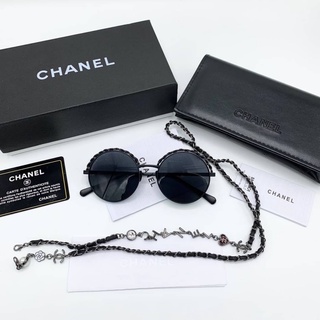 CHANEL ROUND FRAME CHAIN SUNGLASSES WITH CC LETTER / RED HEART / CAMELLIA CHARM แว่นตัดเลนส์สายตา แบรนด์ชาแนล เลนส์กลม