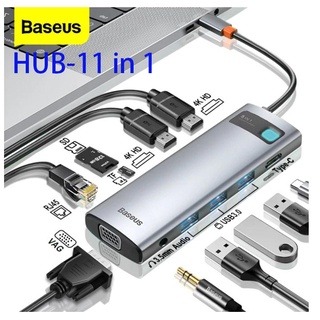 อุปกรณ์เสริมคอมพิวเตอร์ HUB 6in1 8in1 11in1 Baseus อะแดปเตอร์ Type C HUB USB 3.0 For MacBook Pro Splitter