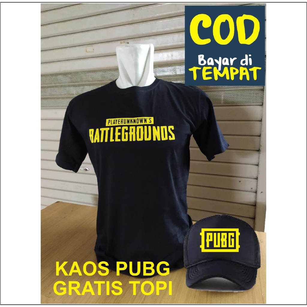 เสื้อยืด PUBG Distro หมวกฟรี
