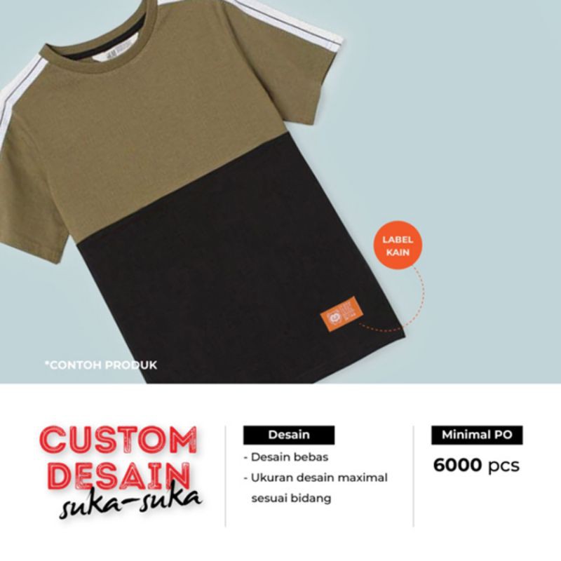 CST928 Custom Label / Logo Wooven T-Shirt 3.5 x 2 cm Pre Order