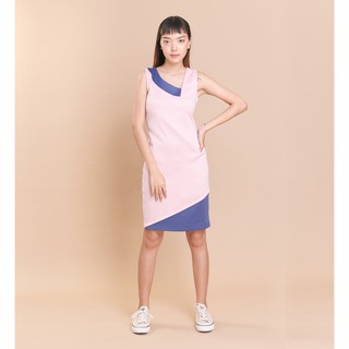 2 Tone Dress (Blush x Light Navy)