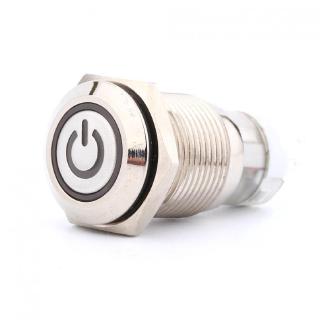 Push Button Metal LED 1NC on/off 12V Switch Power 1NO 16mm Latching Connection