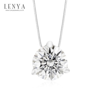 LENYA ETERNA จี้ประดับ SWAROVSKI ZIRCONIA ทรงกลม โดดเด่นเกินใคร ตัวเรือนเงินแท้ชุบทองคำขาว