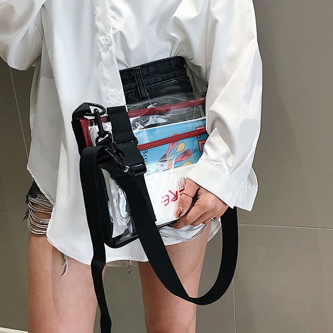 bag_1(BAG1790) กระเป๋าสะพายข้างพลาสติกใสกันน้ำ FASHION