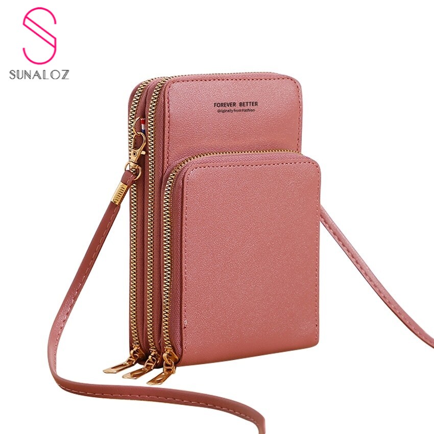 SUNALOZ-กระเป๋าสะพายข้าง กระเป๋าสะพายแฟชั่น สไตล์เกาหลี กระเป๋าโทรศัพท์มือถือหน้าจอสัมผัส JJ-H008
