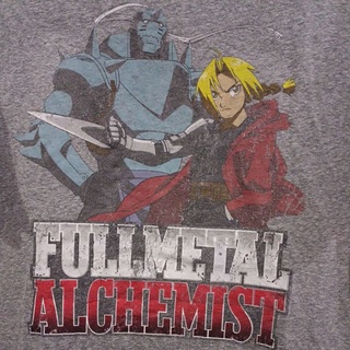 เสื้อยืดมือสอง Usa การ์ตูนอนิเมะ แขนกลคนแปลธาตุ Fullmetal Alchemist Size M.อก20.5/ยาว27.5