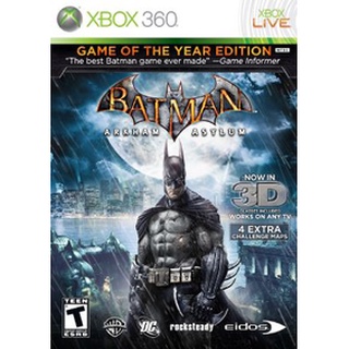 Batman Arkham Asylum GOTYE xbox360 [Region Free] แผ่นเกมxbox360 แผ่นไรท์เล่นได้กับเครื่องที่แปลงระบบทุกโซน