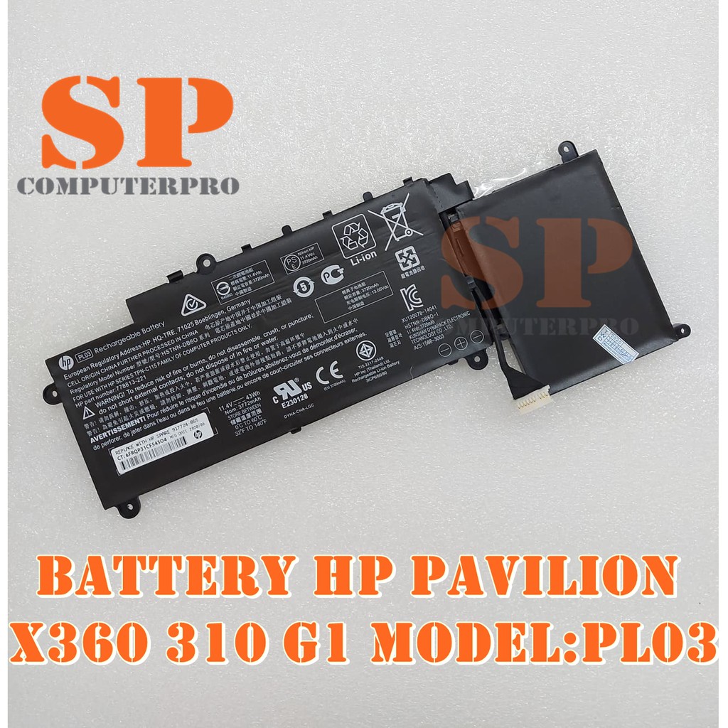 HP BATTERY แบตเตอรี่ของแท้ HP Pavilion X360 310 G1 Model: PL03