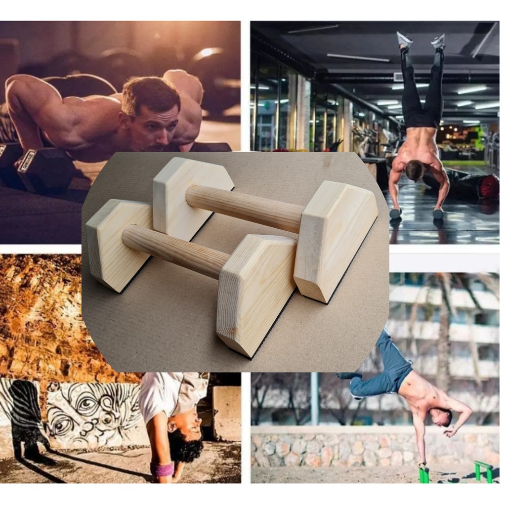 บาร์ไม้ แท่นวิดพื้น บาร์คู่ อุปกรณ์วิดพื้น 1 คู่ Push up stand bar