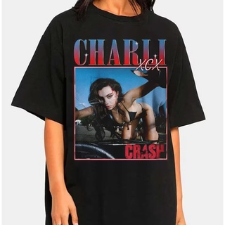 Gildan เสื้อยืดลําลอง แขนสั้น พิมพ์ลาย Charli XCX Crash Tour สไตล์วินเทจ เรโทร สําหรับผู้ชาย ผู้หญิง