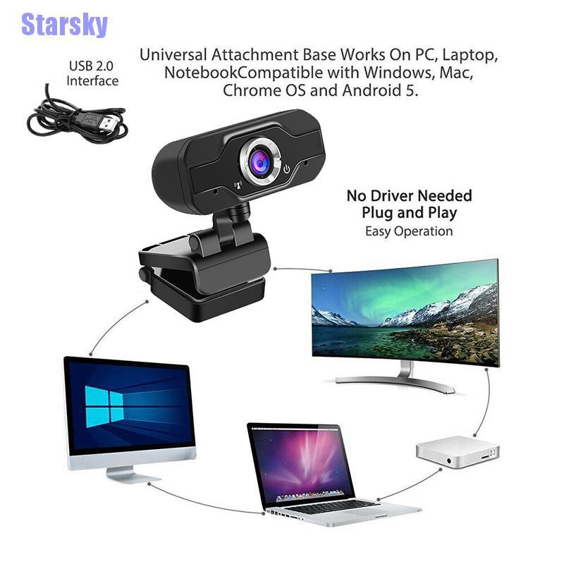 Starsky 1080P Full Hd Usb Webcam Web Camera With Microphone For Pc ...
