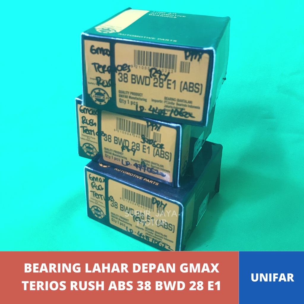 LAHAR / LAHER 38 BWD 28 E1 UNIFAR แบริ่งด้านหน้า GMAX / TERIOS / RUSH ABS