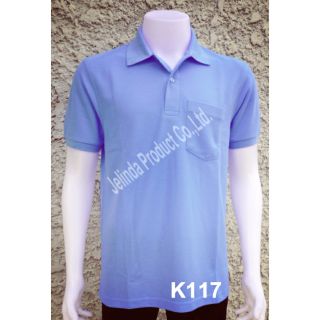 Polo917 เสื้อโปโล สีฟ้าเข้ม เสื้อชายทรงตรง และ เสื้อหญิงทรงเว้าเข้าเอว(เก็บเงินปลายทางได้)