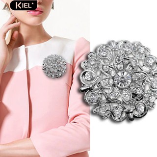 ‴ Flower Hollow สตรี Rhinestone Broach Pin เข็มกลัด Pin Bouquet เครื่องประดับเจ้าสาว