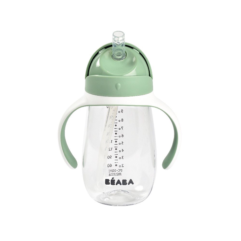 BEABA กระติกน้ำหัดดื่ม Straw Cup Tritan 300ml – Frosty Green