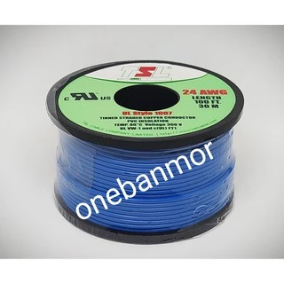 สายไฟ ขนาด AWG24 (0.25mm2) ความยาว 100 ฟุต สายไส้สีเงิน(ทองแดงชุบดีบุก)บัคกรีติดง่ายคุณภาพดี ออกใบกำกับภาษีได้ onebanmor