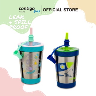 Contigo kids รุ่น Tumbler Stainless (มีจุกปิดหลอด แถมให้) เก็บอุณหภูมิ ขนาด 12oz / 354ml.