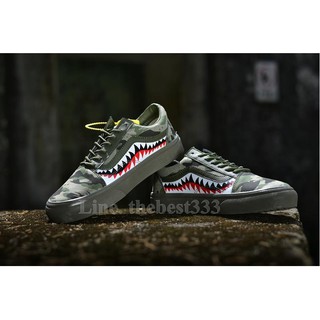 Vans old skool x bape shark camo โค้ดลด 200