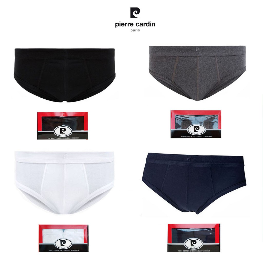 เสื้อผู้ใหญ่ เสื้อกล้าม Pierre Cardin PC-323 (Pack 2ตัว) เซ็ตกางเกงในชาย Classic Macho Brief Underwear (Pack 2ตัว) มี 4