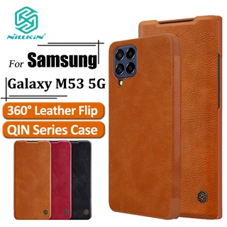 Nillkin เคสโทรศัพท์หนัง ฝาพับ พร้อมช่องใส่บัตร หรูหรา สําหรับ Samsung Galaxy M53 5G