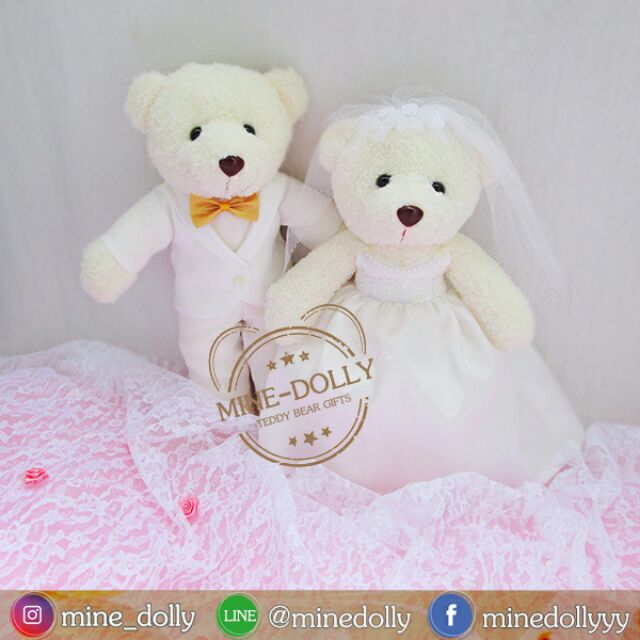 ตุ๊กตาหมีแต่งงาน ของขวัญวันครบรอบ ของขวัญวาเลนไทน์ ตุ๊กตาเจ้าบ่าวเจ้าสาว ตุ๊กตางานแต่งงาน ของขวัญวันแต่งงาน