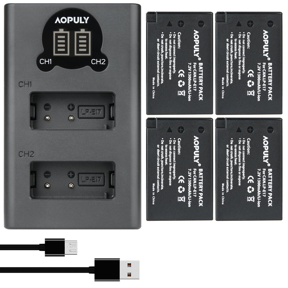 Original aopuly LP-E17 LPE17 LP E17 Camera Battery Bateria AKKU + Charger For Canon EOS M3 750D 760D