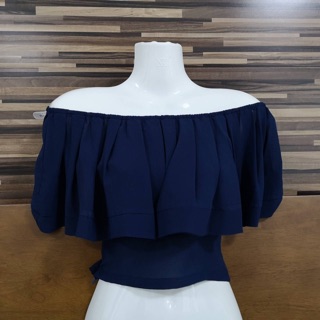 เสื้อเปิดไหล่ สีกรมท่า