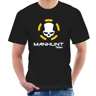 เสื้อยืด ผ้าฝ้าย พิมพ์ลาย Tom Clancy The Division Manhunt สีดํา สําหรับผู้ใหญ่