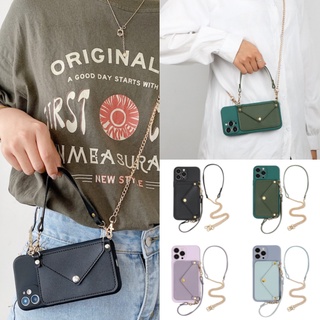 เคส Samsung A53 A52 A52S A13 A12 A11 A03 A03S A02 A02S A71 A51 A50 A50S A30S M12 M11 4G 5G Solid Color Long Short Lanyard Money Bag Soft Case