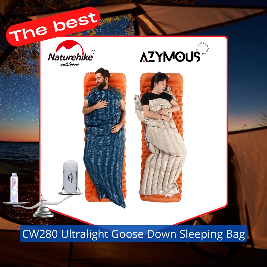 ถุงนอนน้ำหนักเบา ถุงนอนขนห่าน Naturehike CW280 Ultralight Goose Down Sleeping Bag upgrade