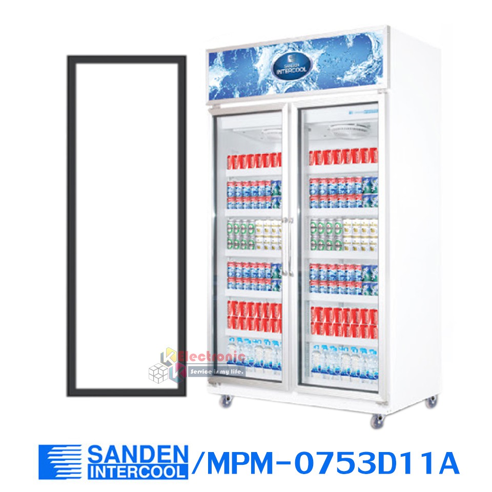 ขอบยางประตูตู้แช่ Sanden Intercool รุ่นMPM-0753D11A (ตู้แช่ 2 ประตูใหญ่)ของแท้