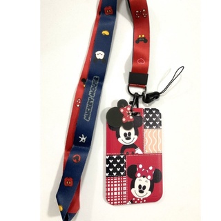 MICKEY MINNIE ซองใส่บัตร ที่ใส่บัตร สายคล้องบัตร พร้อม สายคล้องคอ(2cm) มีตุกตาเล็กแถม สำหรับบัตร5.5x8.5cm  BY PMYL SHOP