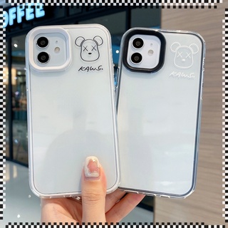 2 in 1 เคสโทรศัพท์มือถือ แบบหนา กันกระแทก ลายหัวหมี สําหรับ iphone 6 6s 7 8 plus XR 11 12 pro max 13