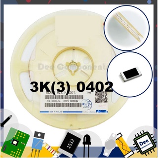 3K Ohm 0402 ±1% 62.5 mW ±250ppm/°C MCR01 MZS F 3001 Rohm Semiconductor 1-A3-22 (ขายยกแพ็ค 1 แพ็ค มี 100 ชิ้น)