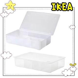 🌈รับหิ้วสินค้า IKEA🌈กล่องพร้อมฝาปิด สีใส ใช้เก็บปากกา ดินสอ หรือของใช้กระจุกกระจิก ขนาด34x21 ซม.