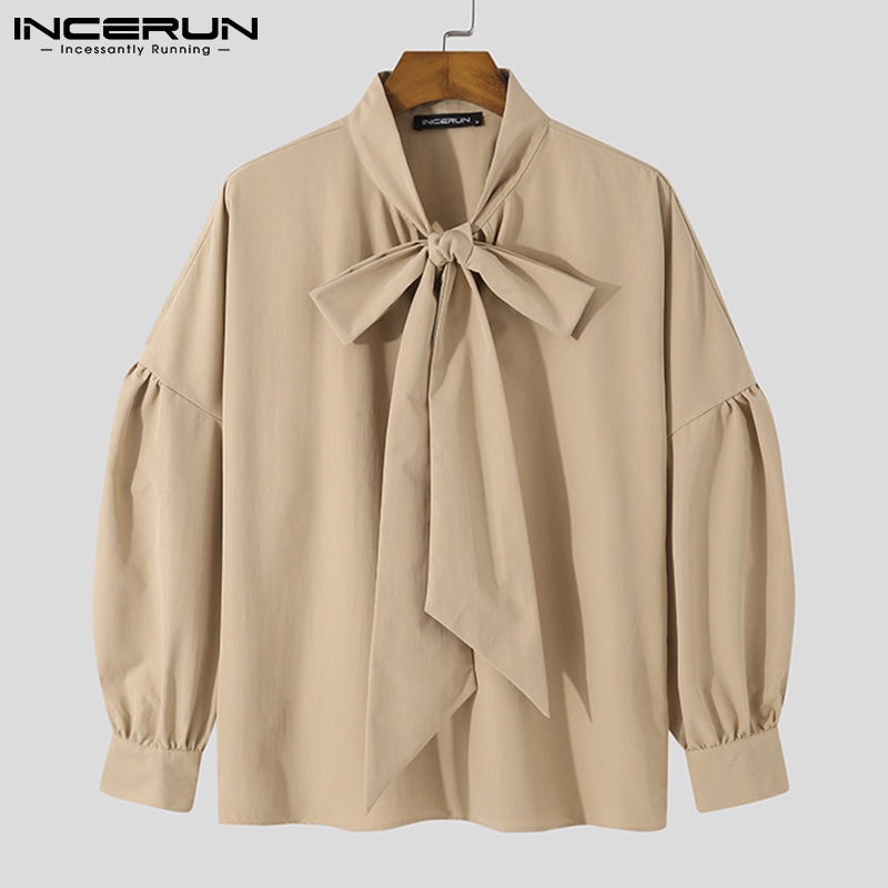 Incerun เสื้อเชิ้ตแขนยาว ลําลอง ทรงหลวม สีพื้น แฟชั่นสําหรับผู้ชาย
 - รูปที่ 4
