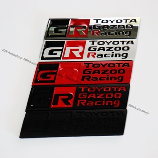 ป้ายโลโก้ติดท้ายรถ แต่งรถ ทีมรถแข่ง GR TOYOTA GAZOO Racing โตโยต้า กาซู เรสซิ่ง ขนาด 2.3 x 9 cm.