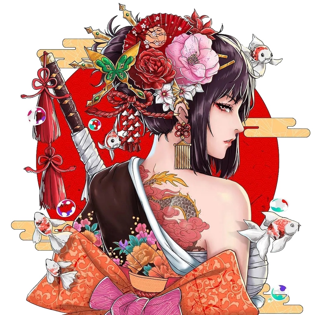 Earlfamily สติกเกอร์ไวนิล Samurai Warriorand Geisha กันน้ํา 13 ซม. สําหรับติดตกแต่งกระจกหลังรถจักรยานยนต์