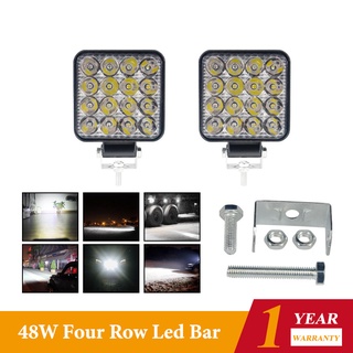 ไฟฟลัดไลท์ LED 48W 12V-24V ทรงสี่เหลี่ยม อุปกรณ์เสริม สําหรับรถยนต์ รถบรรทุก SUV 1 ชิ้น