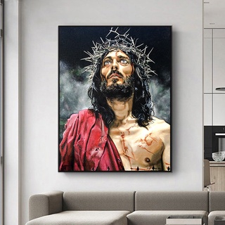 (Spot Goods)50X80ซม.5D Diy ภาพจิตรกรรมปักครอสติสลาย Jesus ติดประดับเพชรขนาดใหญ่สําหรับติดตกแต่งบ้าน