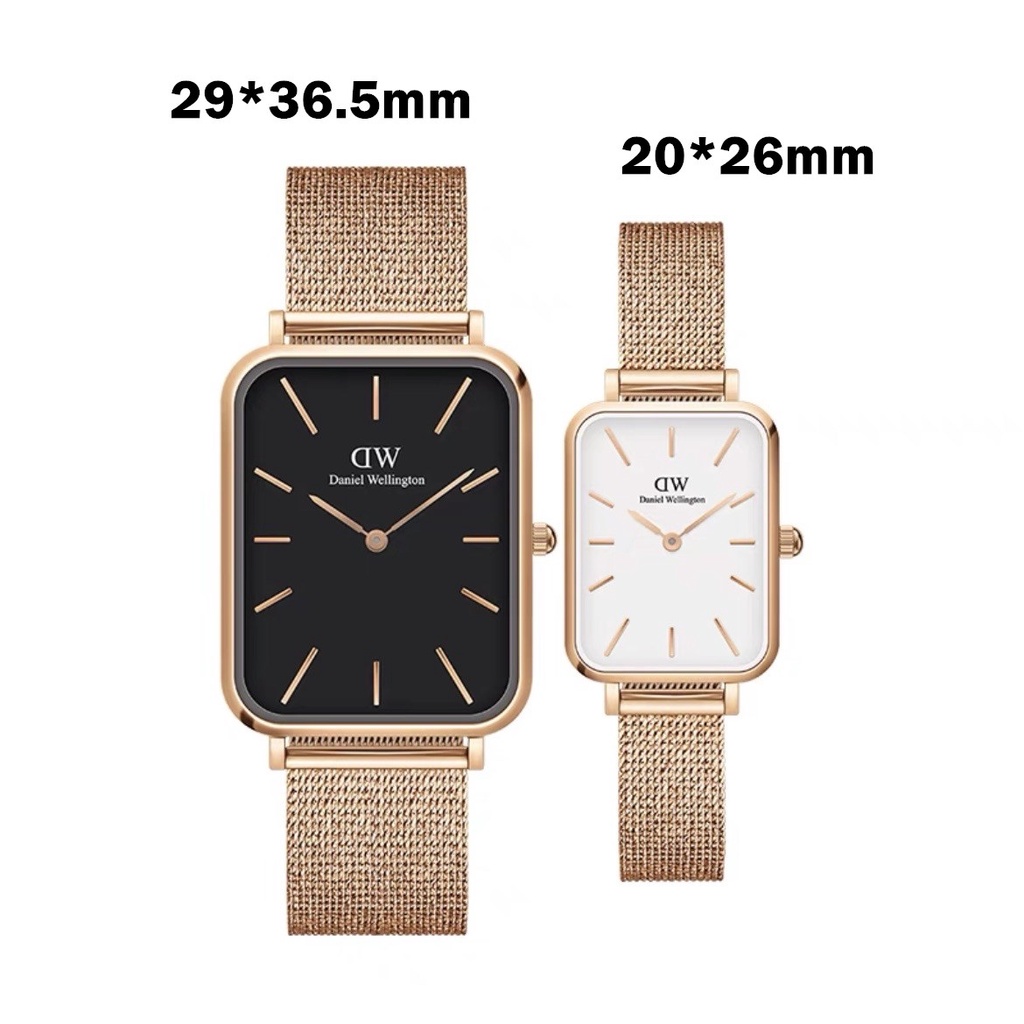 DW- Quadro ขนาด 20x26mm / 29x36.5mm นาฬิกาข้อมือชาย-หญิง สไตส์หรูหรา