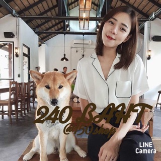 💬เสื้อคอปกแต่งกุ้น ผ้าโฟเวย์พลิ้ว